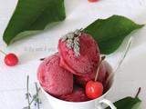 Cherry nana ice cream {sorbet cerise, banane et lavande}