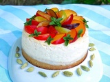Cheesecake vegan prune cardamome (sans cajou, avec cuisson)