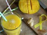 Smoothie mangue, orange, gingembre