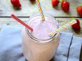 Milkshake fraise, banane, sarrasin #vegan #sansgluten