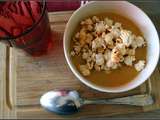 Bataille Food 52 , boissons réconfortantes : velouté de butternut au maïs et popcorn pimenté
