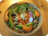 Salade de quinoa doublement multicolore