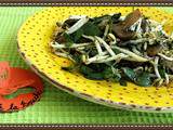 Salade de pousses de soja vert et champignons aux herbes folles