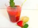 Mojito au fraises (alcoolisé) (Strawberry mojito)