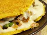 Omelette de pois chiche au yaourt d'amande & légumes croquants