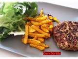Veggie steak et frites de légume vegan et sans gluten/soja/maïs