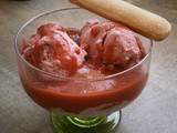 Dessert glacé à la fraise de haut en bas ~Végétalien ~