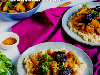 Comme un tajine aux légumes et aux pruneaux, vegan