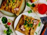 Galettes de sarrasin, poireaux et hâché végétal au curry (vegan & sans gluten)