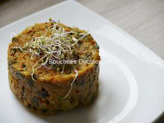 Alcaline : riz pilaf, coulis de tomates et blettes