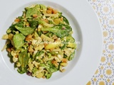 Salade alcaline vitaminée et antioxydante, sauce sésame