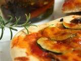 Pizza végétarienne, pâte à pizza olive et romarin