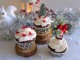 { En attendant Noël } Cupcakes chocolat et vin rouge, insert brunoise de poire - Foodista Challenge #25