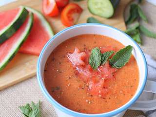 Soupe froide pastèque et tomate
