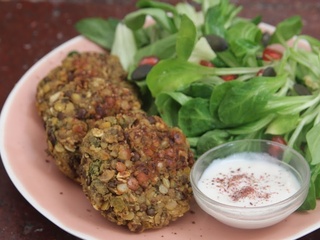 Galettes de lentilles au curry et coco