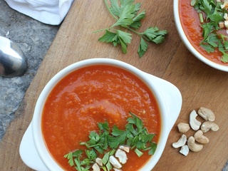 Soupe tomate et courge rôties