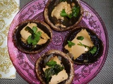 Champignons farcis au Faux Gras & Coriandre