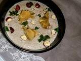 Soupe aux champignons avec Ravioles de Faux Gras (défi cuisine : un Noël végétarien)