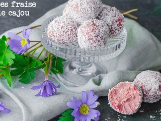 Bouchées fraise-cajou