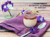 Crème dessert végétale au beurre de cacahuète et nappage chocolat
