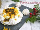 Pavlova exotique (sans gluten, sans lactose, option sans oeuf)