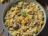 Pâtes perlées façon risotto à la courge butternut et aux cèpes