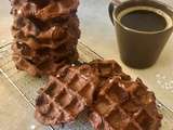 Gaufres liégeoises au cacao et pépites de chocolat