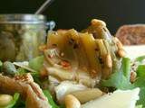 Envie de salade d’artichauts façon antipasti, parmesan, figues séchées, pignons de pin