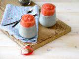 Chia pudding soja myrtilles et compotée de rhubarbe