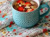 Smoothie bowl aux fraises et amandes #végétalien #sans gluten