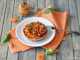 Tartelettes aux spaghetti de carottes et moutarde au piment d’Espelette