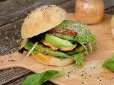 Veggie Green Burger { Buns au levain naturel }