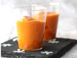Verrines apéritives de velouté de carottes