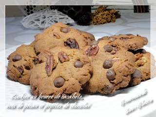 Cookies sans gluten au beurre de cacahuètes, pécan, et pépites de chocolat