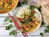 Curry doux de tofu aux légumes et beurre de cacahuète #vegan