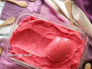 Nice cream à la framboise (express, sans sorbetière) #vegan