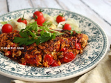 Omelette aux flocons d'avoine et tomates cerises