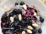 Overnight porridge aux myrtilles #vegan
