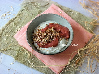 Parfait à la compote de rhubarbe #vegan
