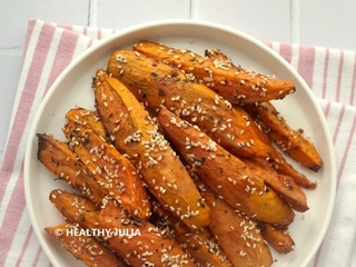Patates douces rôties au zaatar et sésame #vegan