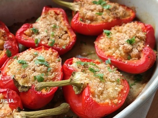 Poivrons farcis au boulgour et aux pois chiches #vegan