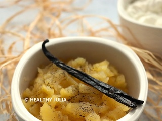 Pommes cuites au sirop de vanille (micro-ondes) #vegan