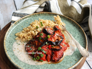 Ragoût d'aubergines aux tomates et sauce coco aux épices #vegan