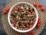 Salade d'aubergines, blé et lentilles #vegan