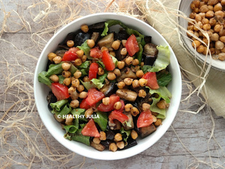 Salade d'aubergines et pois chiches rôtis #vegan