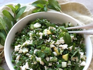 Salade de petits pois à la feta #vegan