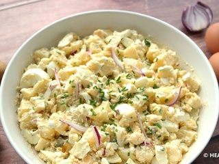 Salade légère et protéinée de pommes de terre et œufs durs
