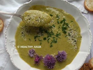 Velouté de courgettes et petits pois à la ciboulette #vegan