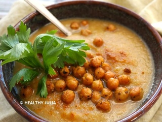 Velouté façon couscous et pois chiches rôtis #vegan