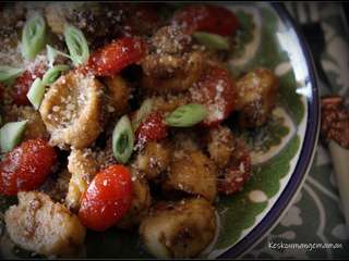 Gnocchi de farine de maïs (sans gluten) aux tomates cerises et olives noires